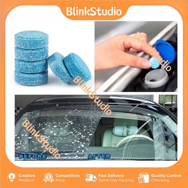 BlinkStudio 29PCS Sabun Pembersih Kaca Wiper Mobil Tablet Glass Cleaning Biru Sabun Tablet Membersih