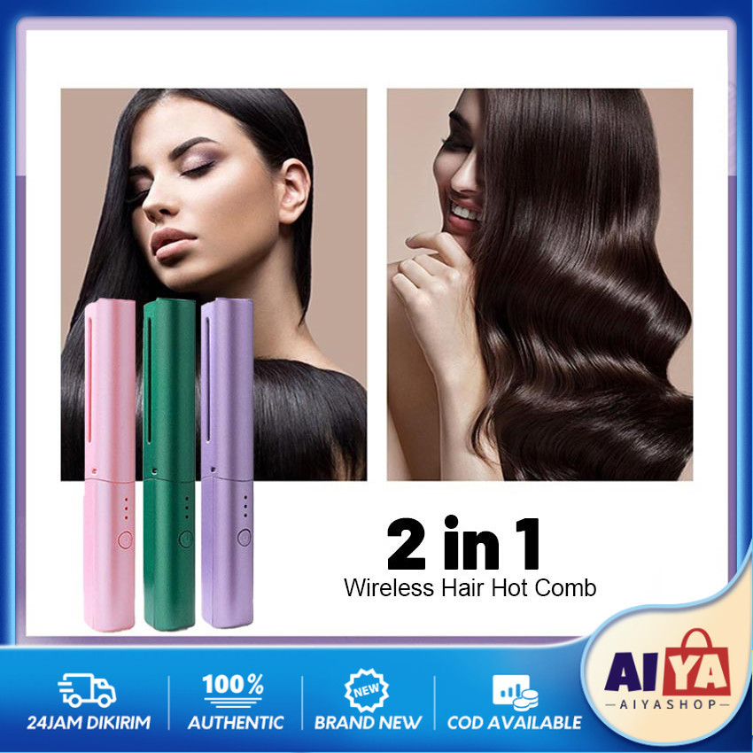 Sisir Catokan Pelurus Rambut / Catokan Rambut Lurus Dan Keriting 2 in 1 Portabel traveling