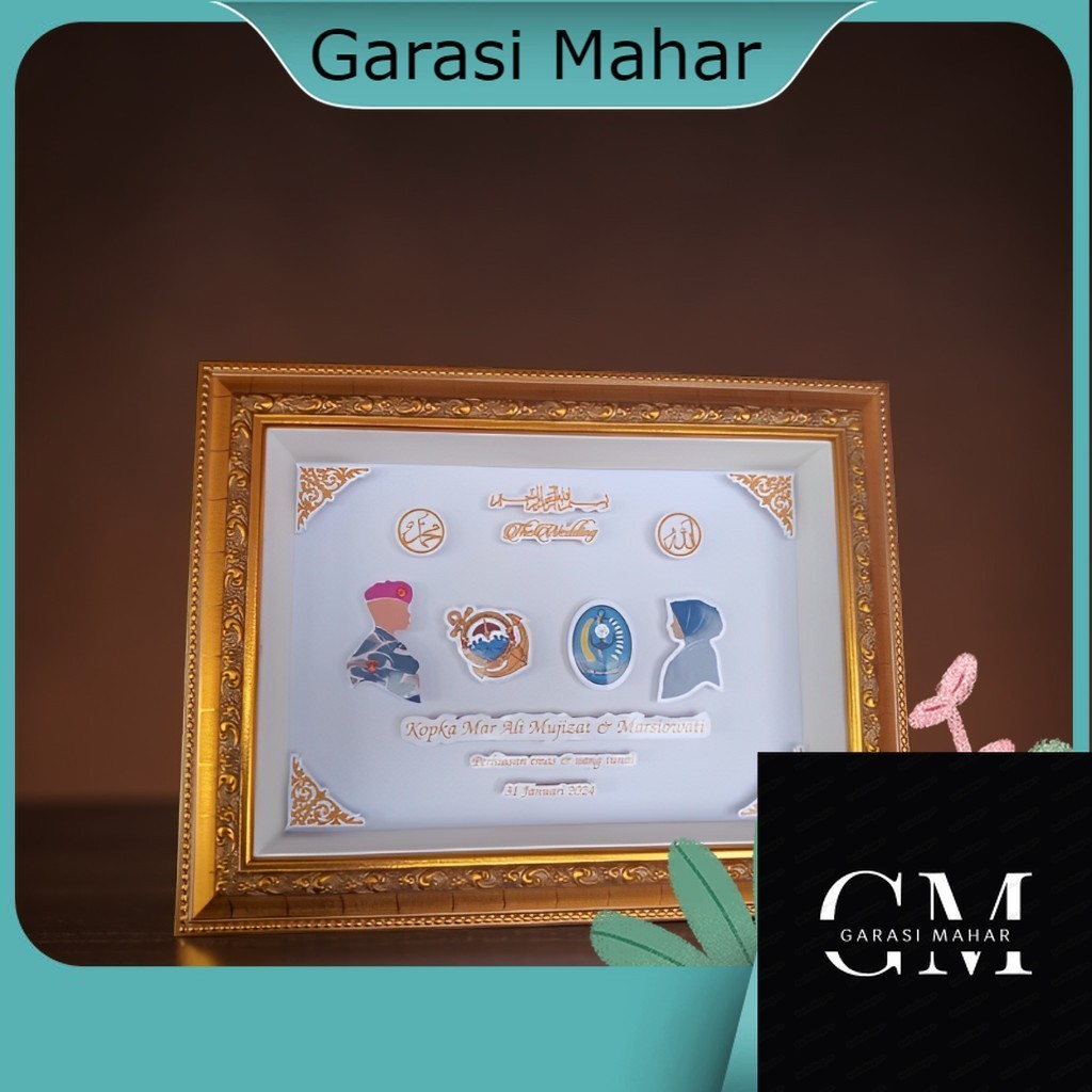 Mahar Pernikahan Logo Profesi Simbolis Mahar Logo Instansi TNI POLRI Mahar full akrilik mahar akrili