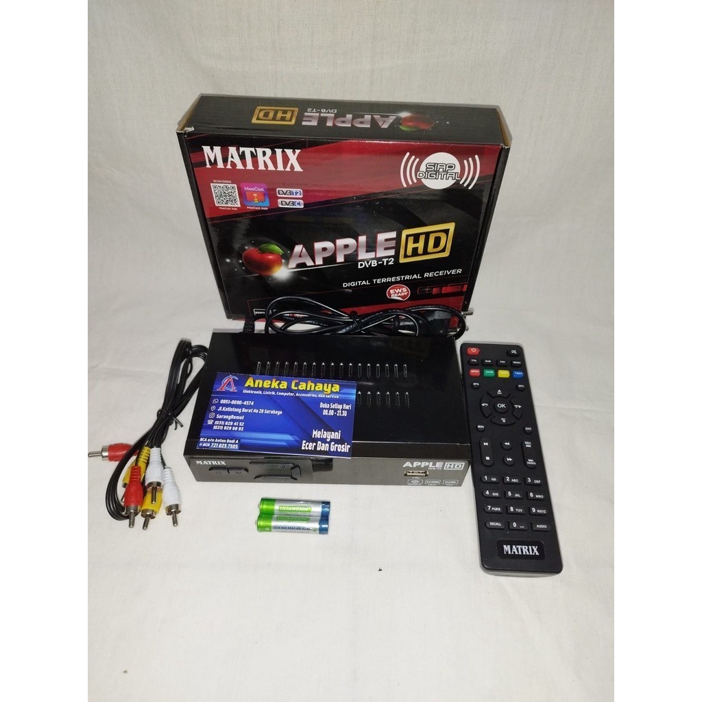 Set Top Box Tv Digital Matrix DVB T2 Apple Merah /set top box dvb t2 / set top box tv digital / stb 