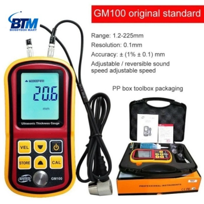 Ultrasonic Thickness Gauge GM100
BENETECH Tester GM-100 GM 100 Meter