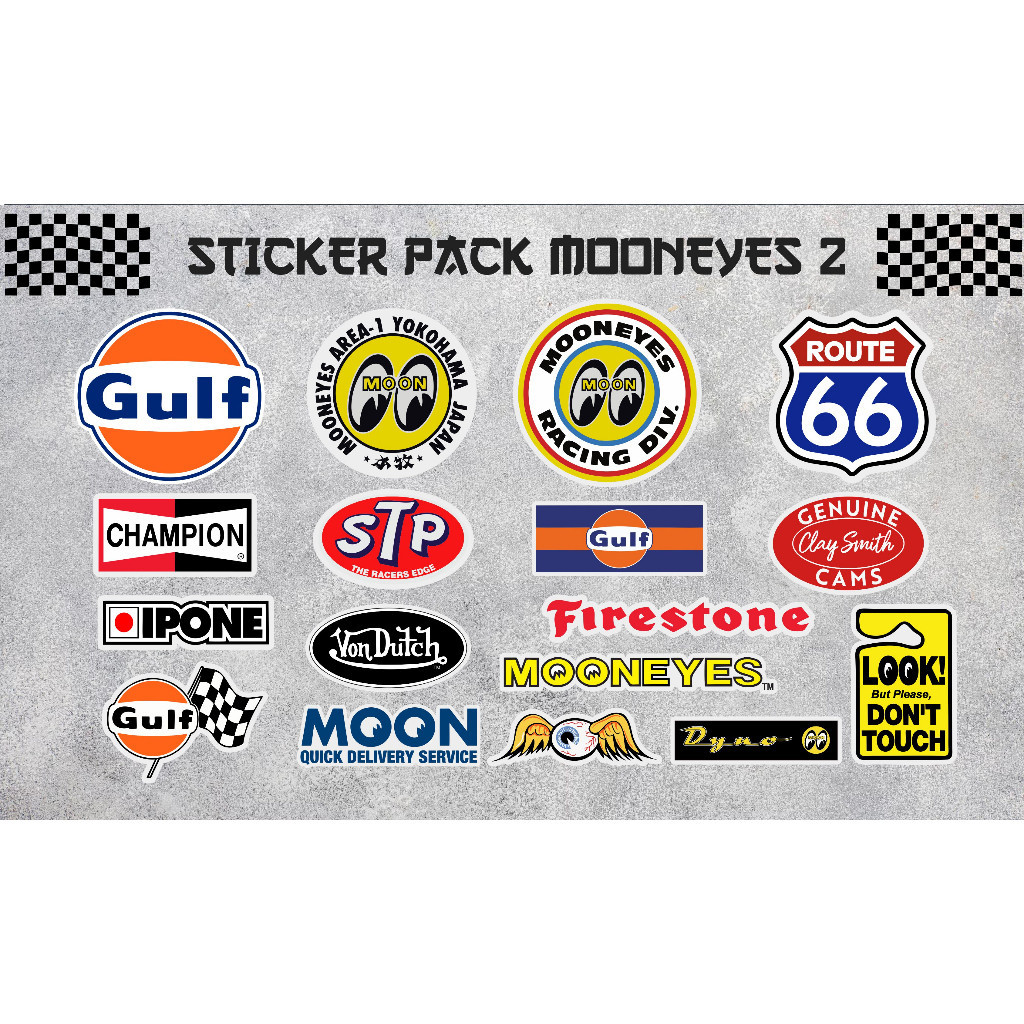 JDM Project- STICKER MOTOR | STIKER PACK MOONEYES 2 | STICKER GULF CHAMPION VONDUTCH  | STICKER HELM
