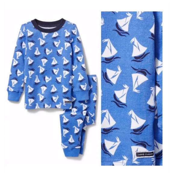 PIYAMA BAJU SETELAN SHIP BLUE JANIE AND JACK ANAK LAKI LAKI