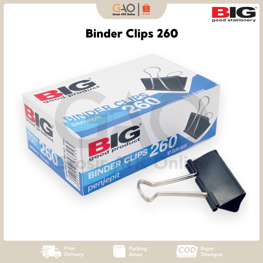 

Binder Clips 260 BIG Penjepit Kertas 260 BIG BC-260