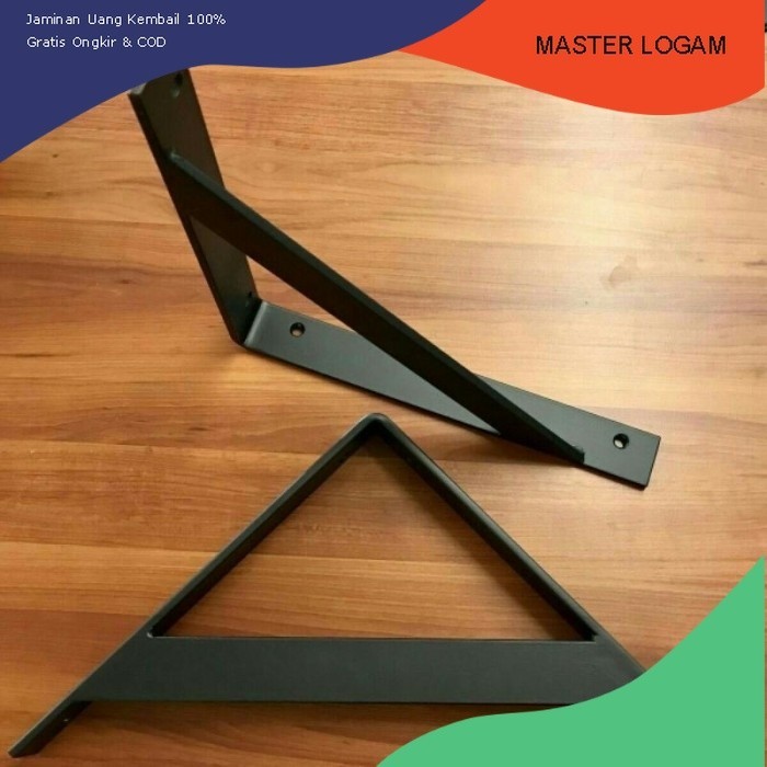 rak besi siku rak ambalan rak buku segitiga - 10x15cm