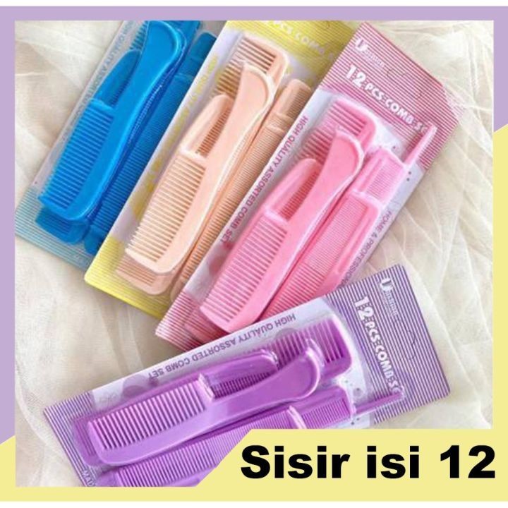 Sisir rambut set isi 12 pcs / paket sisir rambut isi 12 pcs