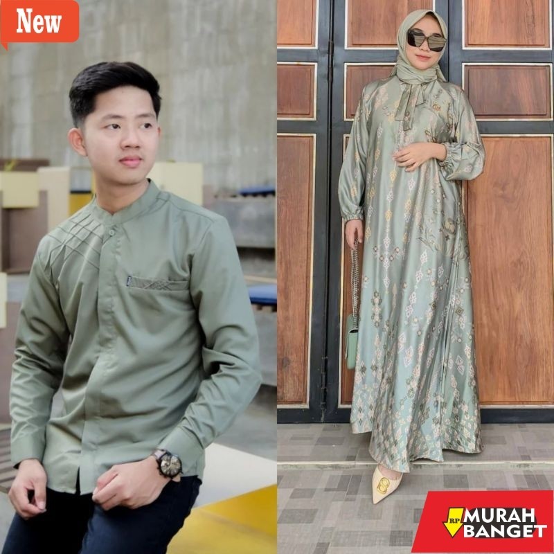 Gamis pesta- COUPLE GAMIS RAYA TERBARU 2024 DIIORSILKY COUPLE GAMIS LEBARAN