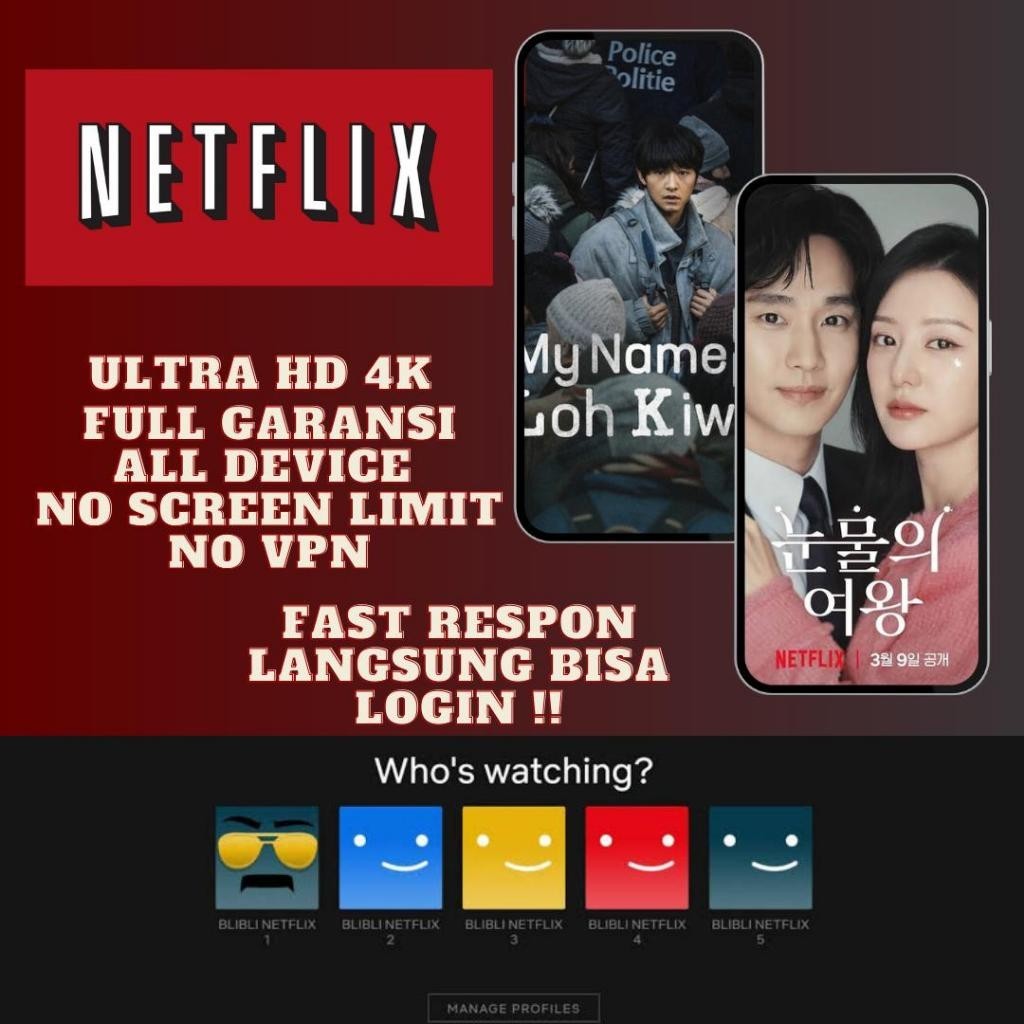 Netflix 1 Tahun 4K ultra HD - ANTI HOLD