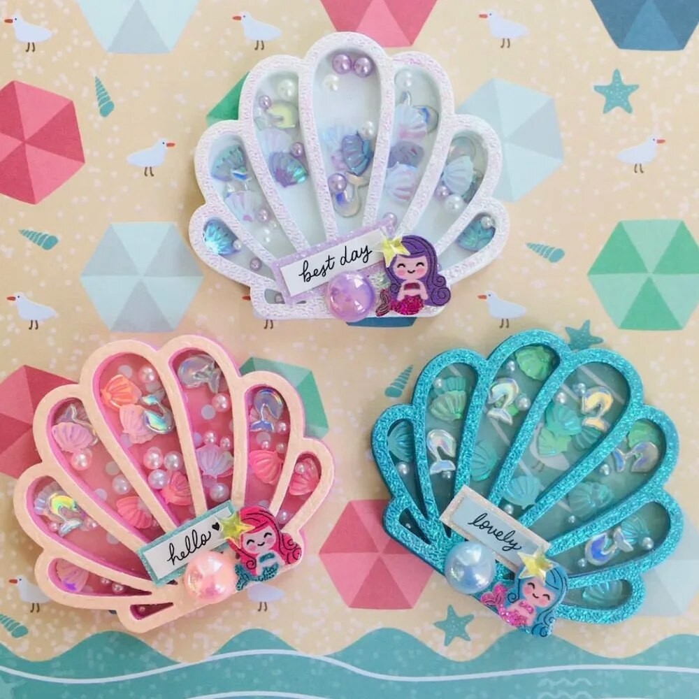 

KSCRAFT Mermaid Seashell Shaker Metal Cutting Dies Stencils for DIY Scrapbooking Decorative Embossing DIY Paper Cards