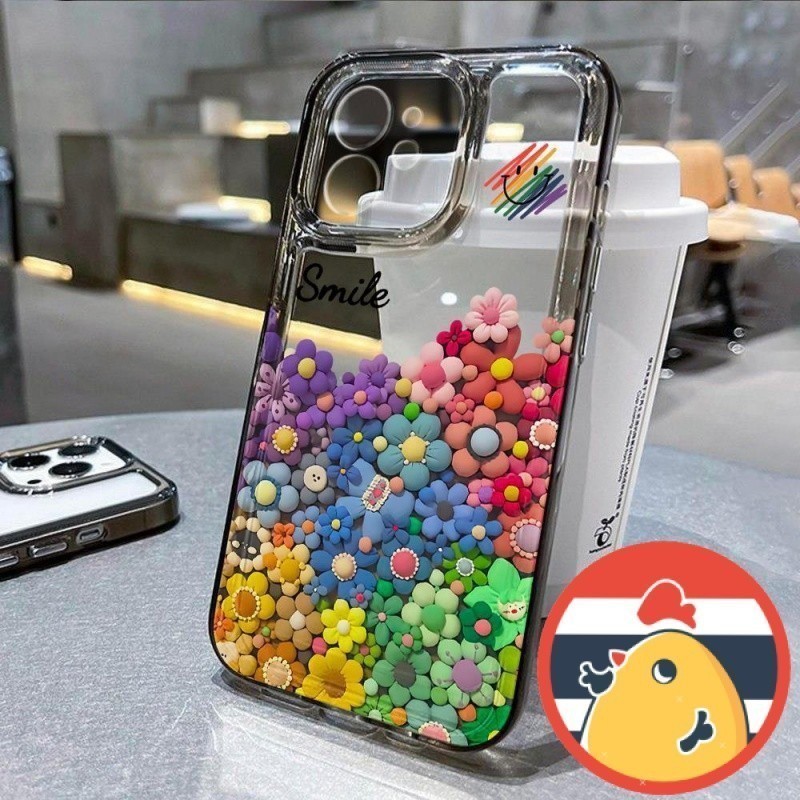 Kelopak berwarna-warni transparan soft Case HP realme note 50 c51s c53 c51 OPPO a16 a78 a53 a3s a5 a