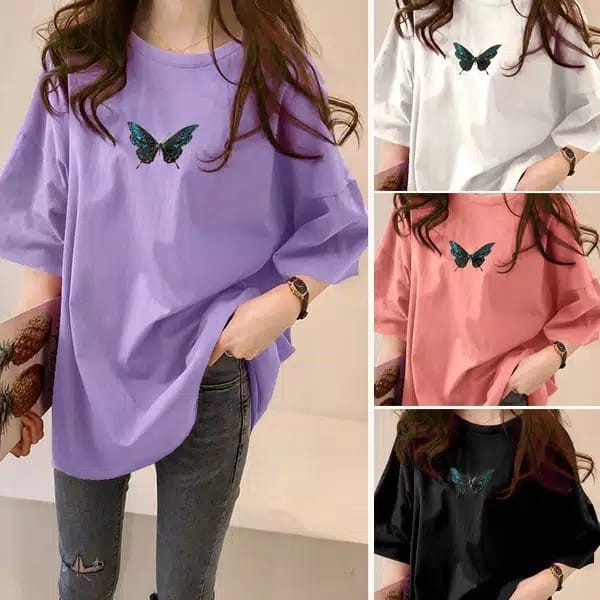 KAOS OVERSIZE KUPU BUTTERFLY | KAOS WANITA