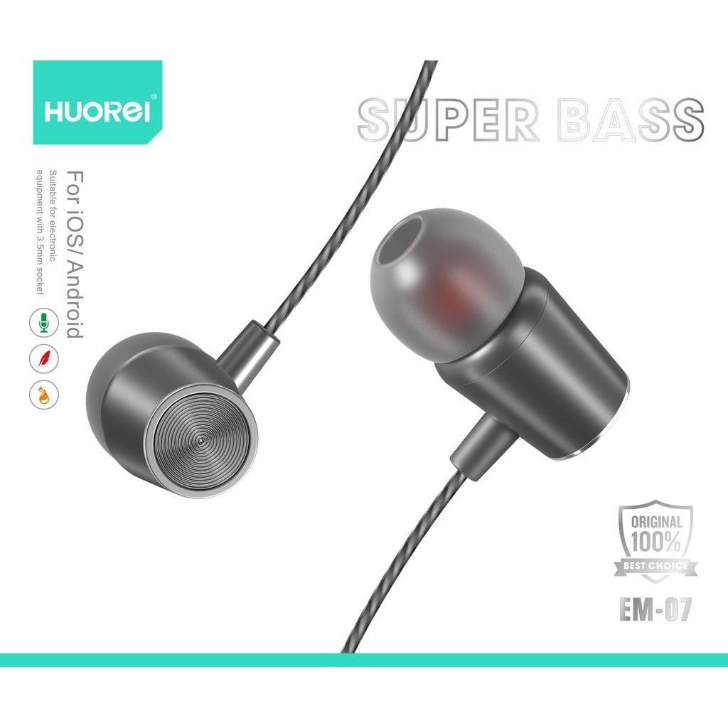 HUOREI EM-07 SUPER BASS EARPHONE WITH CONTROLLER AND MIC