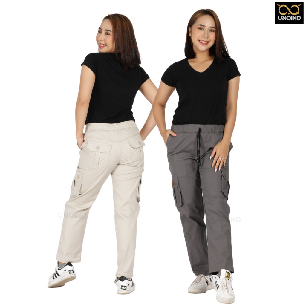 UNQIND - Celana Cargo Wanita Jumbo Twill Stretch - Celana Panjang Wanita Jumbo Melar
