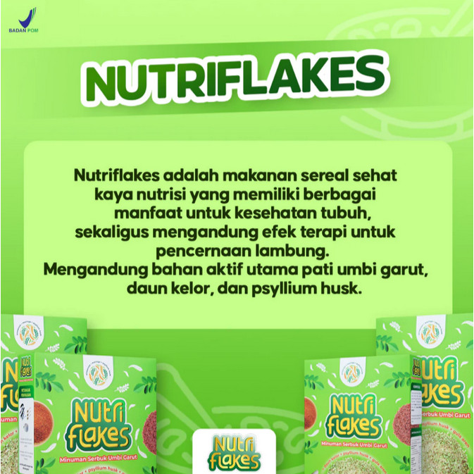 

QH Nutriflakes 280 gr Sereal Umbi Garut Solusi Asam lambung Original 1 Box