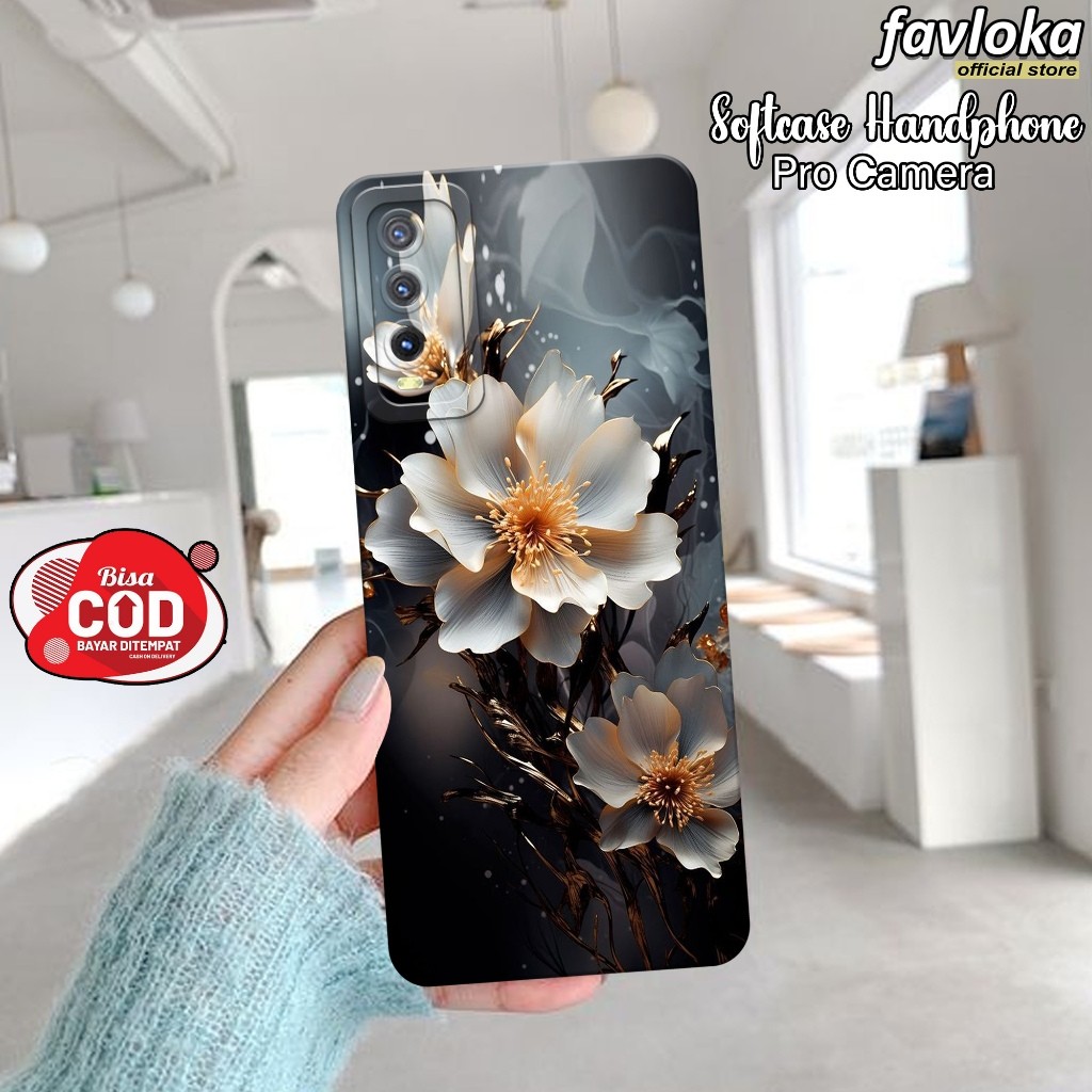 Softcase Hp VIVO Y12S/Y20/Y20S Case VIVO Y12S/Y20/Y20S Terbaru Fashion Case Bunga Casing VIVO Y12S/Y