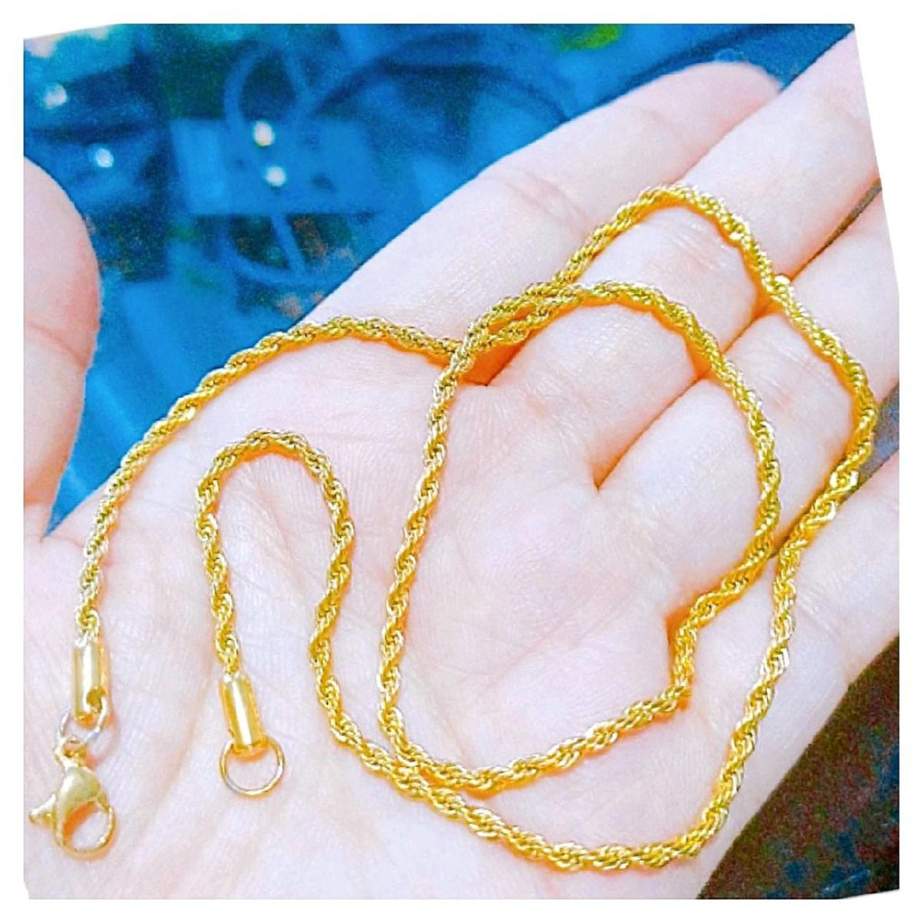 Kalung Tambang titanium 2mm 45cm 55cm produk Pariscounter, Anti karat selamanya tidak bisa berubah w