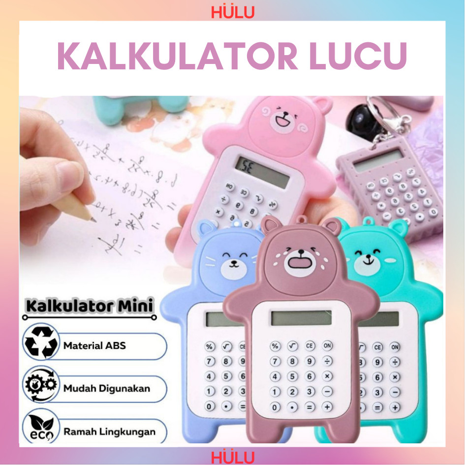 

Calculator Mini Portable Motif Bear Kalkulator 8 Digit Alat Hitung Pejumlahan Pengurangan Perkalian Pembagian Bentuk Gambar Beruang Lucu Tombol Karet Perlengkapan ATK Anak TK SD SMP Murah Bermanfaat Bagus Murah