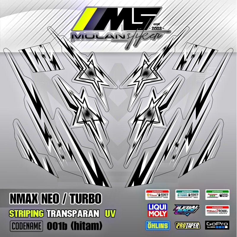 Decal Sticker Striping Variasi Transparan Uv Nmax Neo Nmax Turbo Nmax Star Yamaha Nmax 155 Neo S Nma