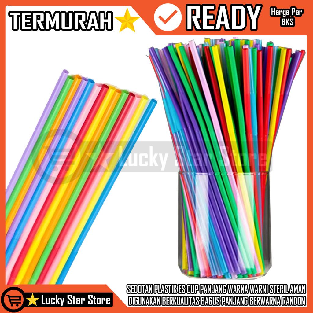 Sedotan Plastik Pelastik Warna Warni Lorek Lubang Kecil Pipitan Plastik Drinking Straw Minuman Es Se
