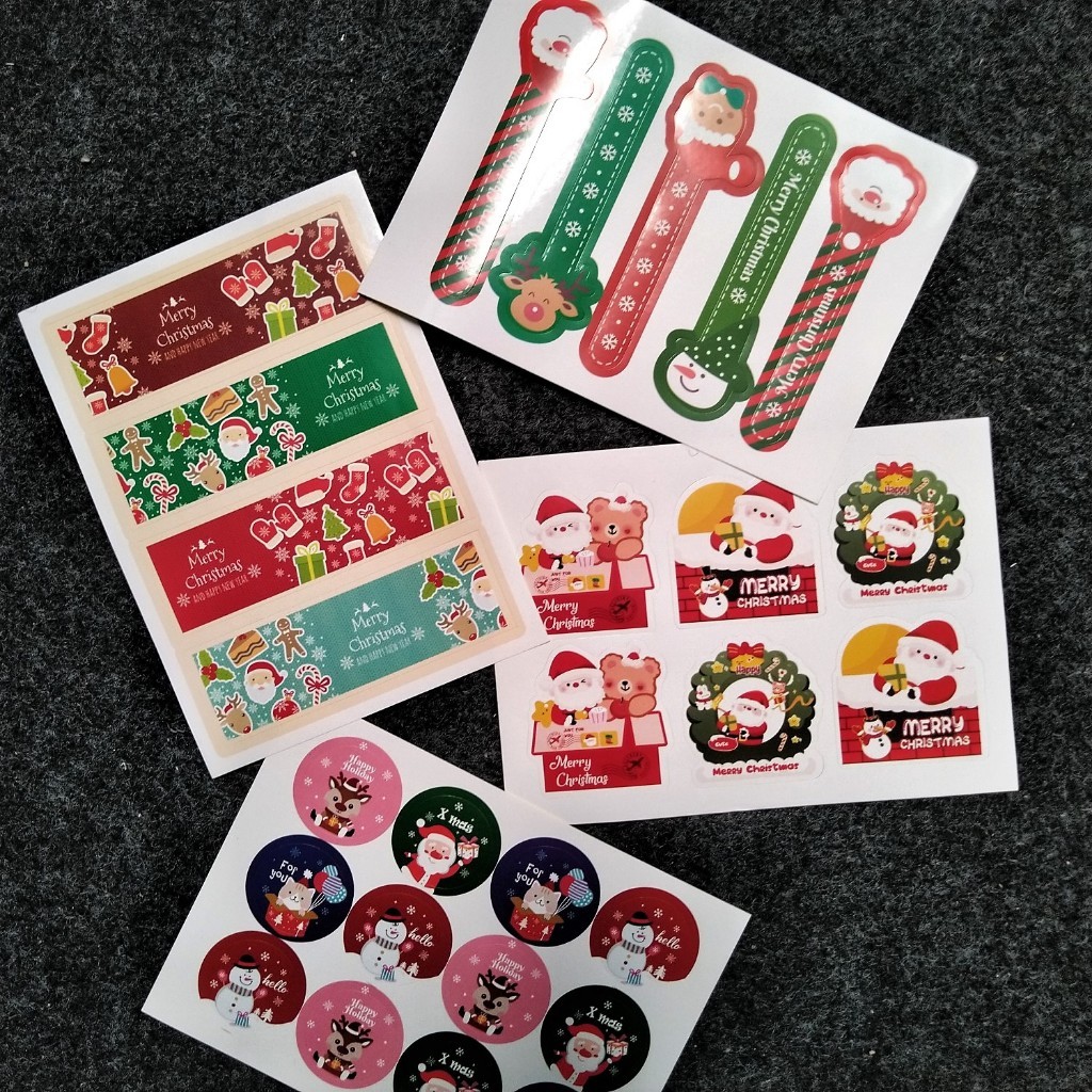 

pekanbaru / Christmas Sticker / Sticker Hampers Natal Lembaran Berbagai Motif