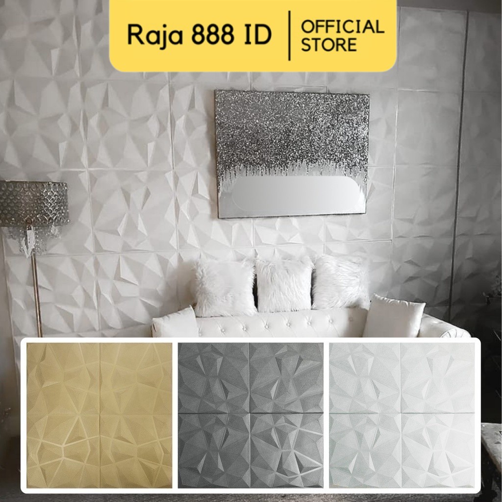 3D Foam Diamond Permata Batik 70x70 cm Tebal 6 mm Wallfoam