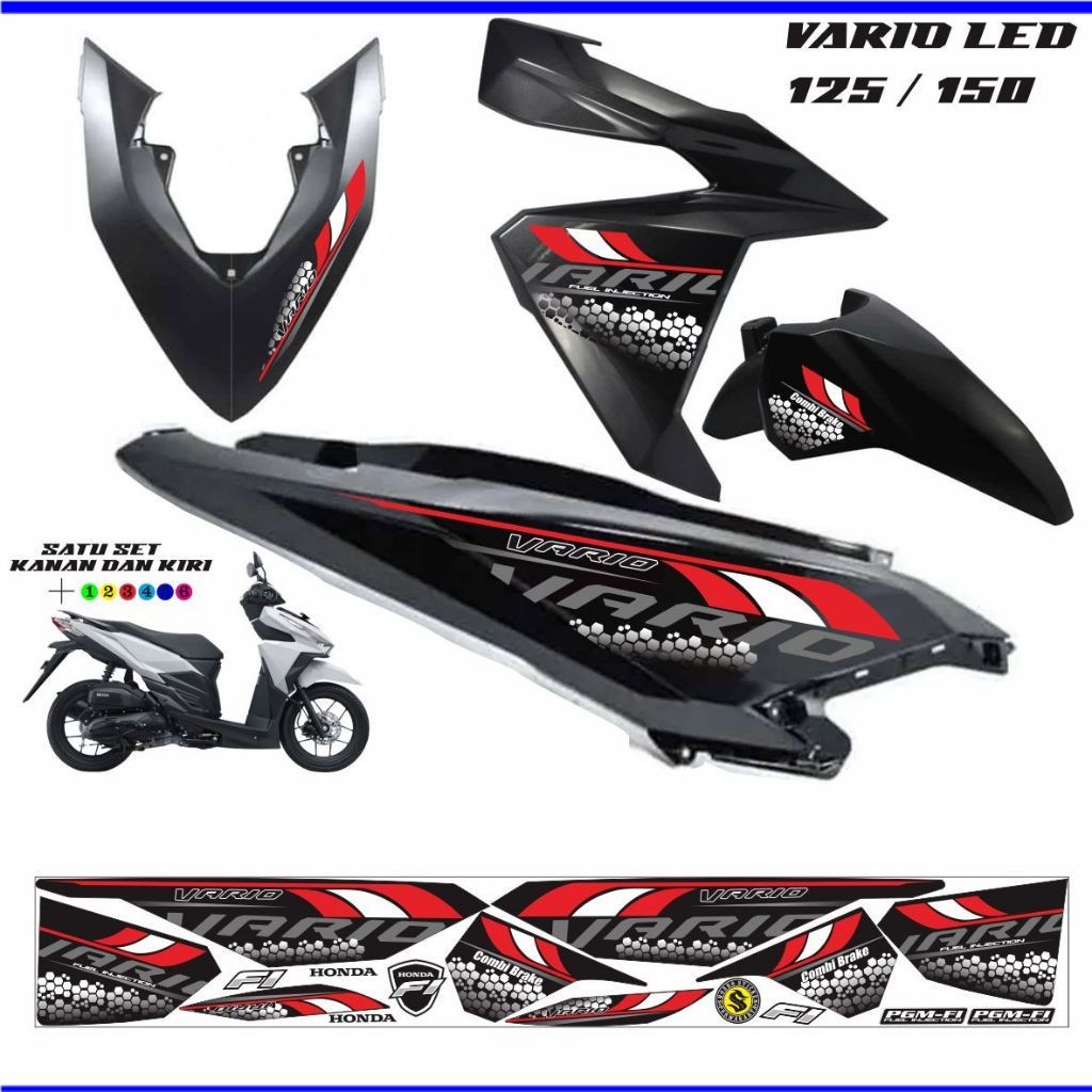 VARIASI MOTOR STRIPING SETIKER VARIO LED 125 / 150 MOTIF SETIKER STRIPING VARIO