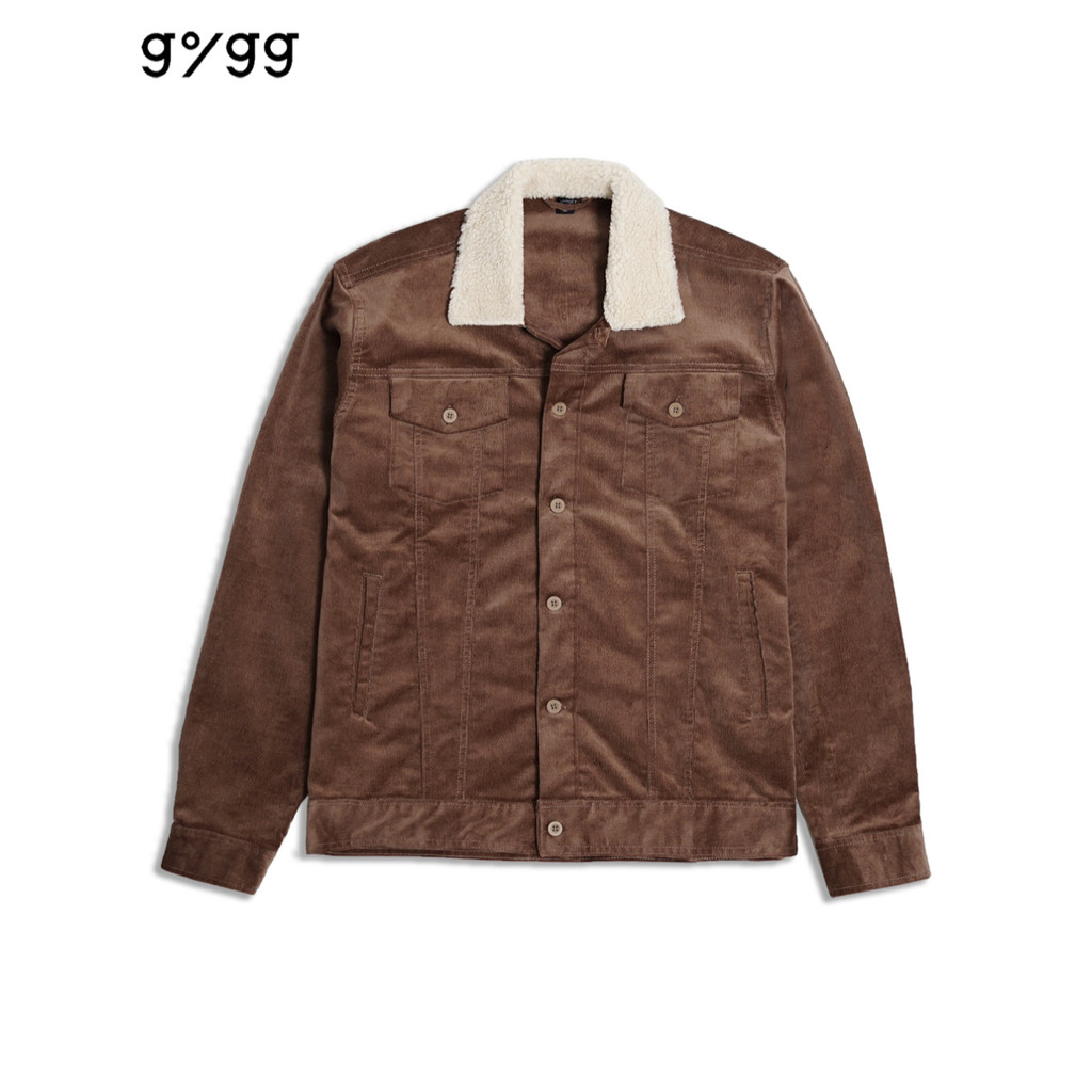Gigg Jacket Trucker Corduroy Coklat Jaket Cowo Cewe Atasan Pria
