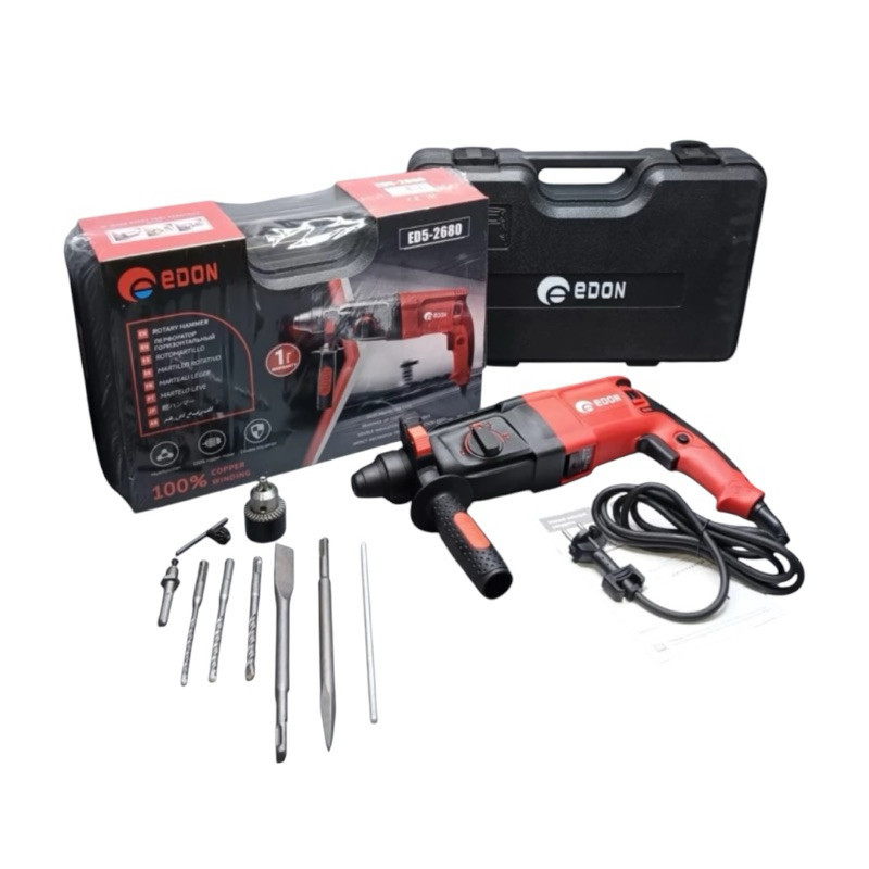 Mesin Bor Hammer EDON ED5-2680 Mesin Bobok Beton Tembok SDS Plus