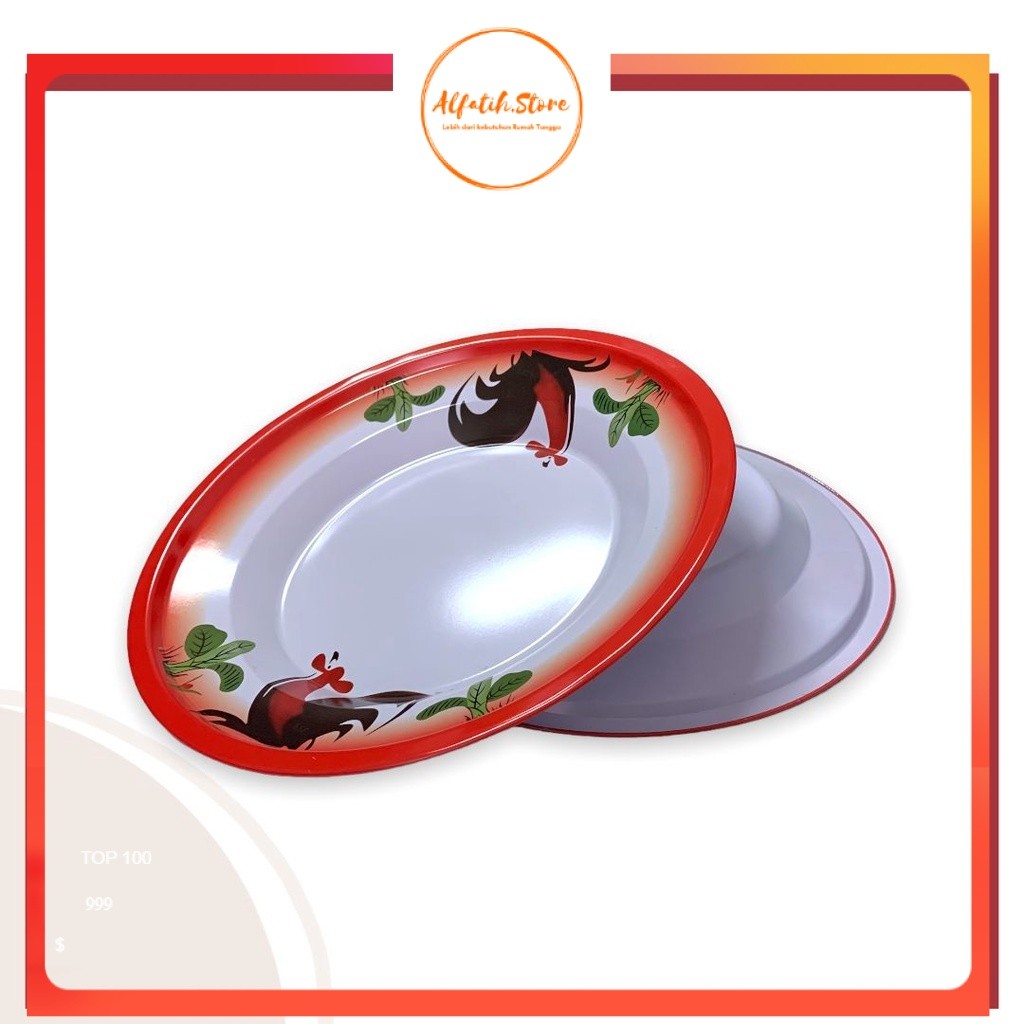 Piring Seng Ayam Jago / Piring Enamel Ayam / Piring Enamel 2231 GSF 4922 GSF / Piring Ayam Jago / Pi