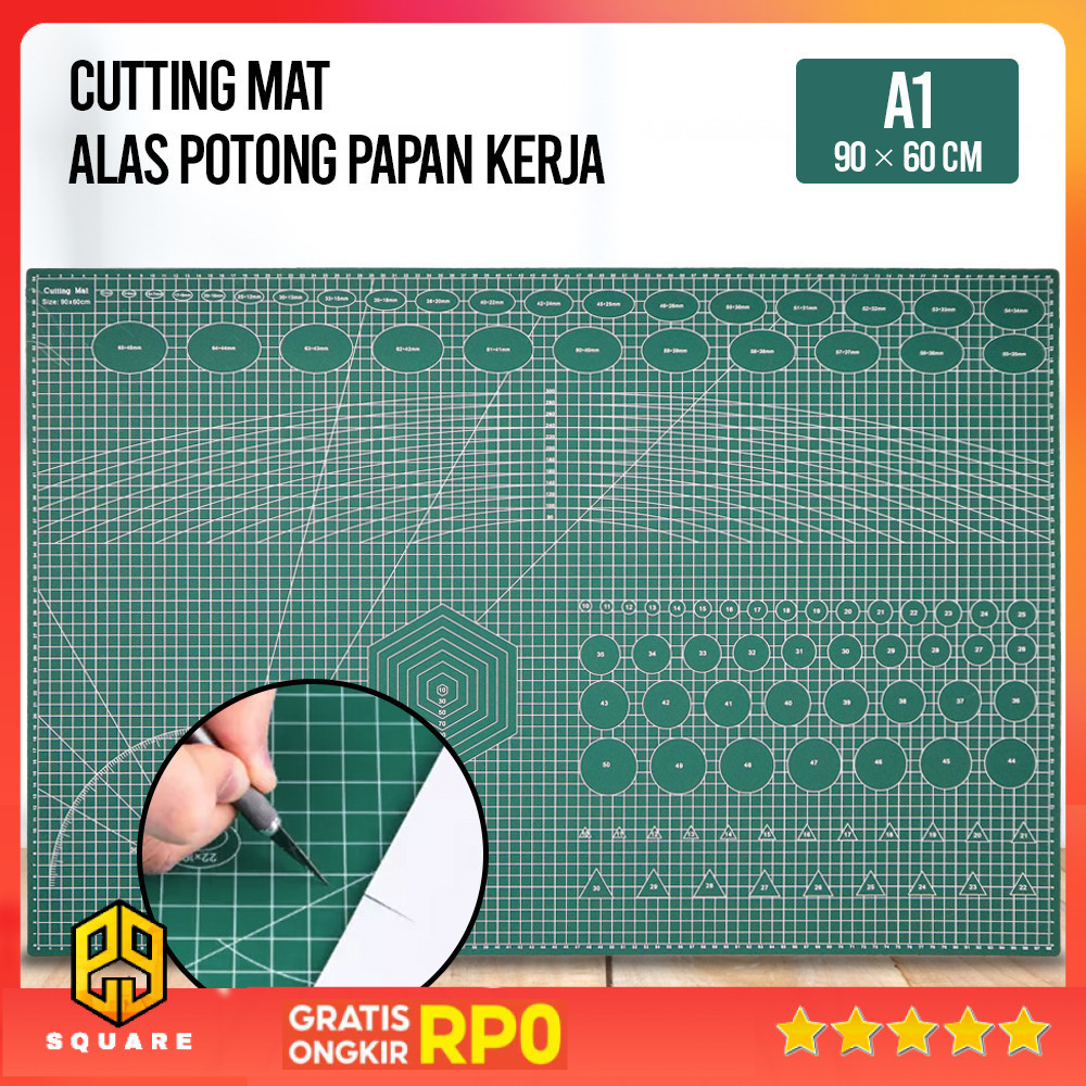

QJH Working Pad Cutting Mat Alas Potong Papan Kerja A1 90x60cm - QJ4 Original 99 Square