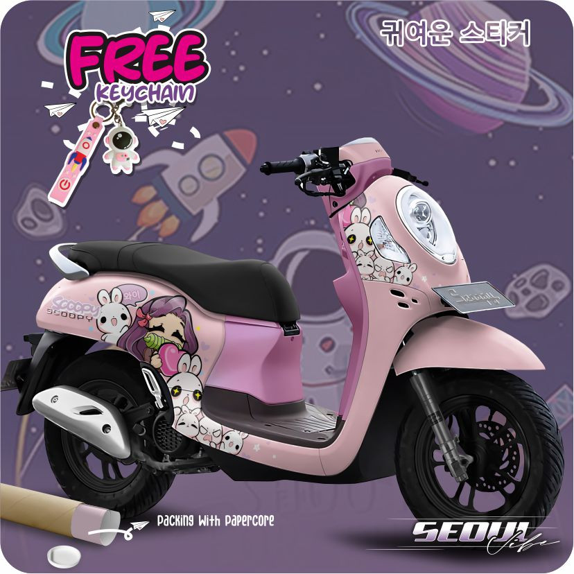 

Decal Sticker New Scoopy fi 2013 - 2023 Full Body Anime Lucu Simple Kartun