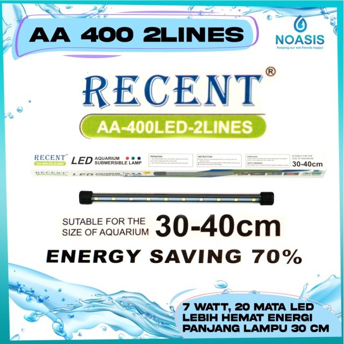 LAMPU LED CELUP AQUARIUM RECENT AA 400 LED 2 LINES AQUASCAPE 7 W RECENT