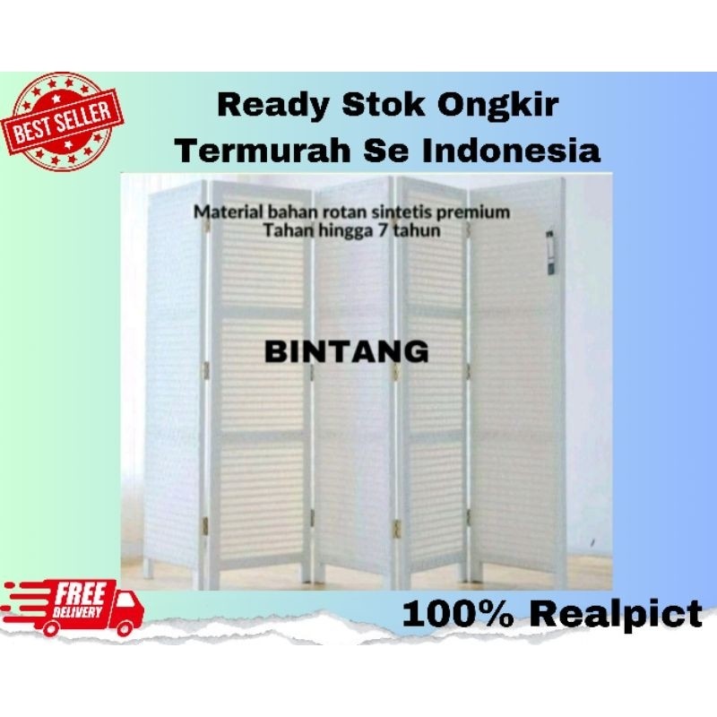 FR54E ( Ready Stok) Sketsel Rotan Sintesis Pembatas Ruangan Minimalis Partisi Sekat Ruangan Murah