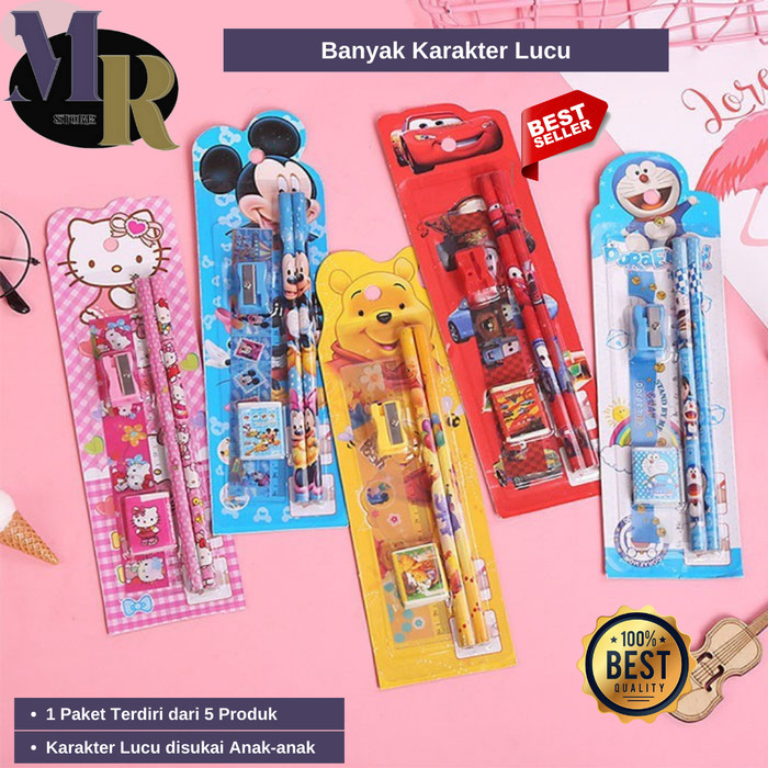 

Paket Alat Tulis Set Lucu Karakter / Alat Tulis Sett Anak Sekolah Motif Unik Pen 5in 1 / Paket Alat Tulis / Mini Stationary / Set Alat Tulis Pensil- Mickey Mouse