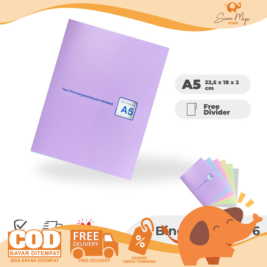 

TOPLA Binder Note Book A5 BNT-906 Buku Catatan Loose Leaf 20 Ring Pastel Color Murah