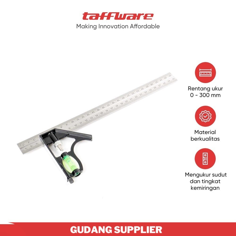 

Taffware Mistar Penggaris Siku Tukang Multifungsi - ZEAST