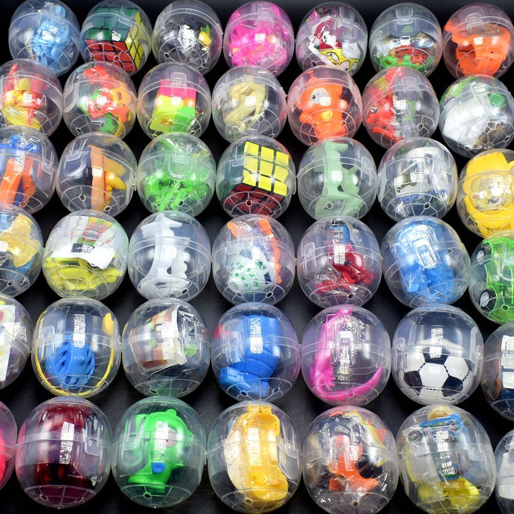 6pcs Gacha Mixed Doll Toy Ball Transparent Capsule Surprise Egg Model Puppets Toys for Kids Playgrou