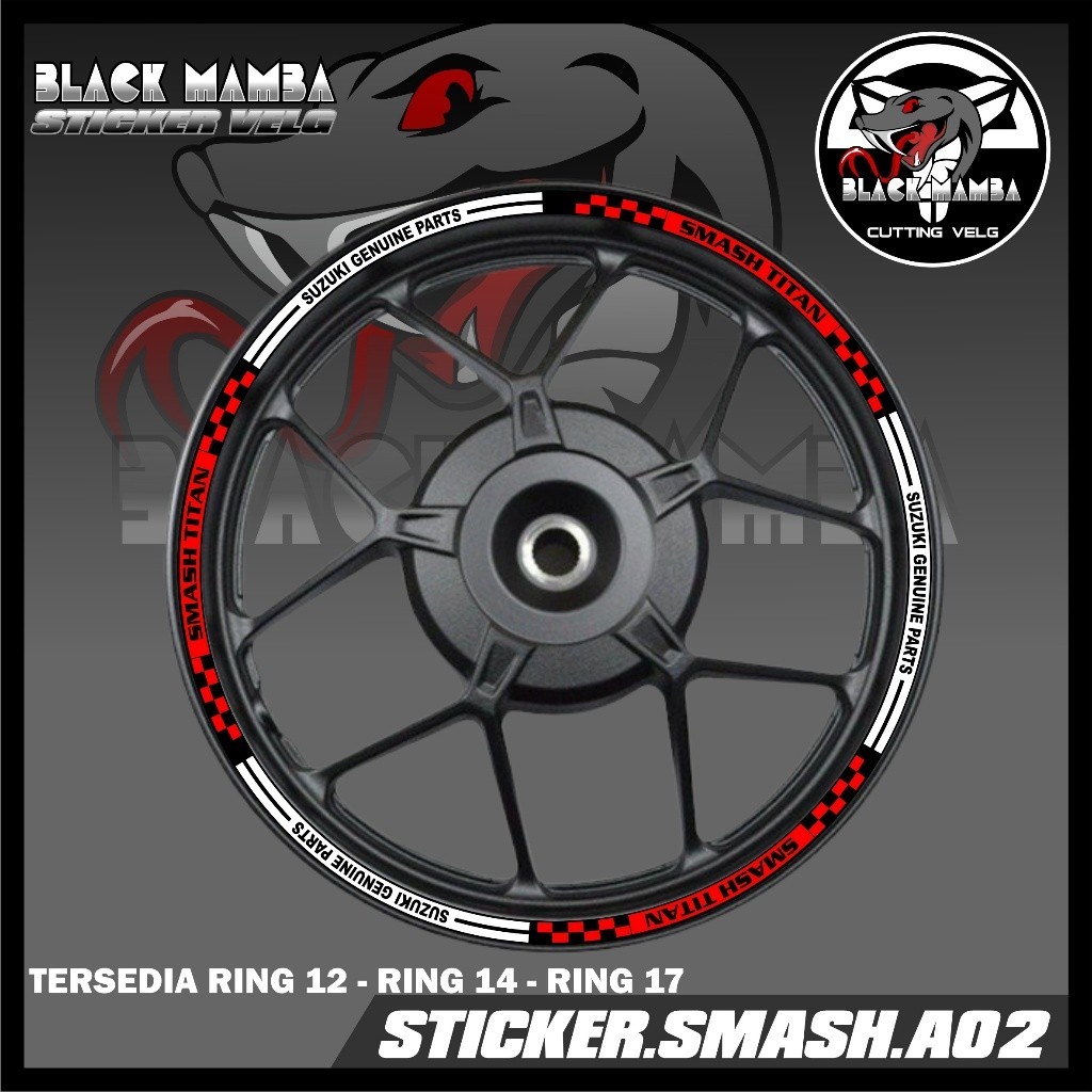 STICKER VELG SMASH  - STIKER LIS LIST VARIASI BAN/VELG SUZUKI SMASH A02