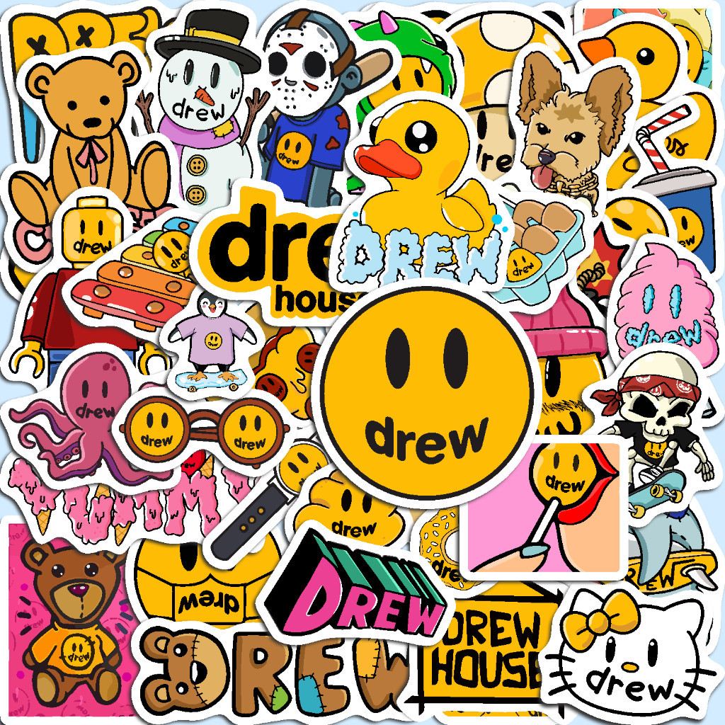 

62 Pcs Sticker Drew Logo Graffiti Vinyl Untuk Motor Helm Laptop Kulkas Tumbler