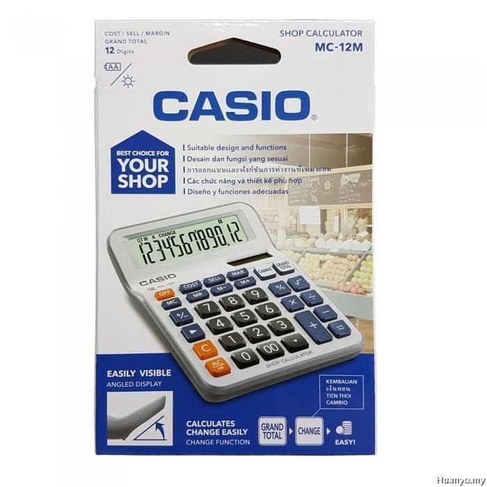 

CALCULATOR DESKTOP MENGGUNAKAN BATERAI BESAR A2 AA MC12M MC 12 M CASIO