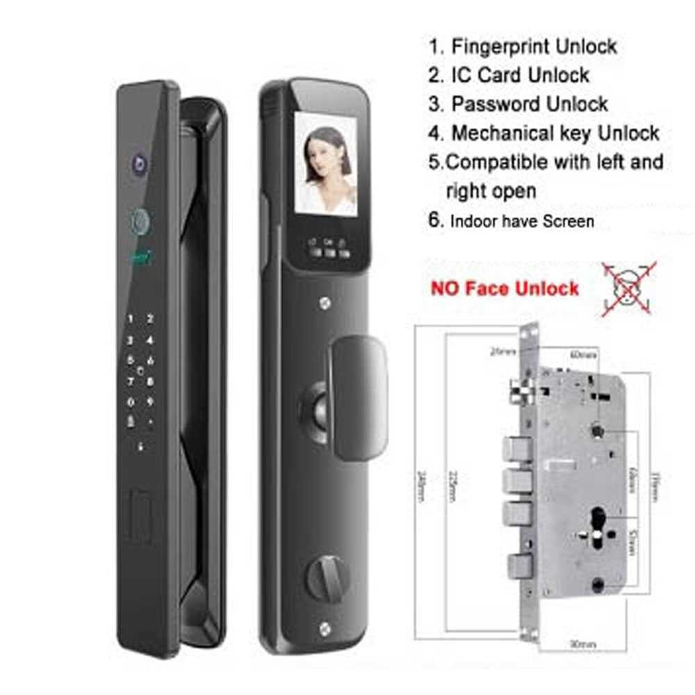Smart Door Lock Kunci Pintu Rumah Fingerprint Password Key Card - A-X-10