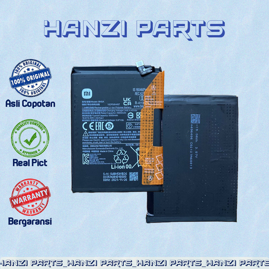 BATERAI BATTERY BATRE BN5A XIAOMI REDMI 10 / NOTE 10 5G / POCO M3 PRO 5G ORIGINAL 100% ASLI BARANG C