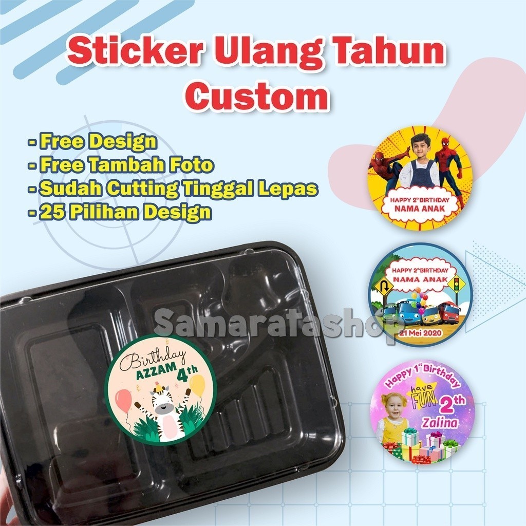 

Sticker Ulang Tahun Anak Bento Stiker Ulang Tahun Anak Custom Foto Stiker Tasyakuran Aqiqah Tedhak Siten