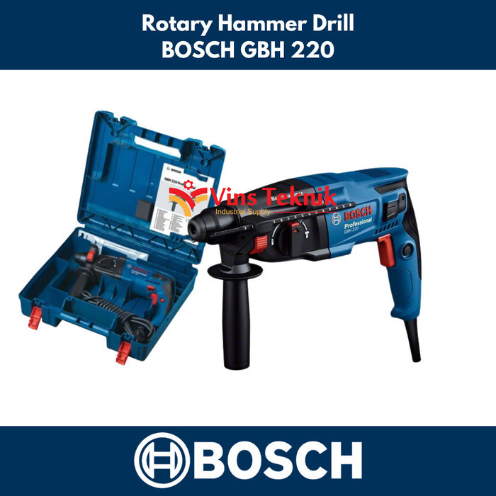 New Mesin Bor Bobok Beton Bosch GBH220 SDS Plus Rotary Hammer 22mm GBH 220 - GBH220