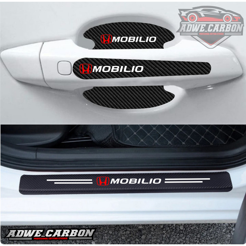 stiker carbon honda mobilio stiker pelindung pintu samping/pintu bagasi/handle stiker variasi mobil 