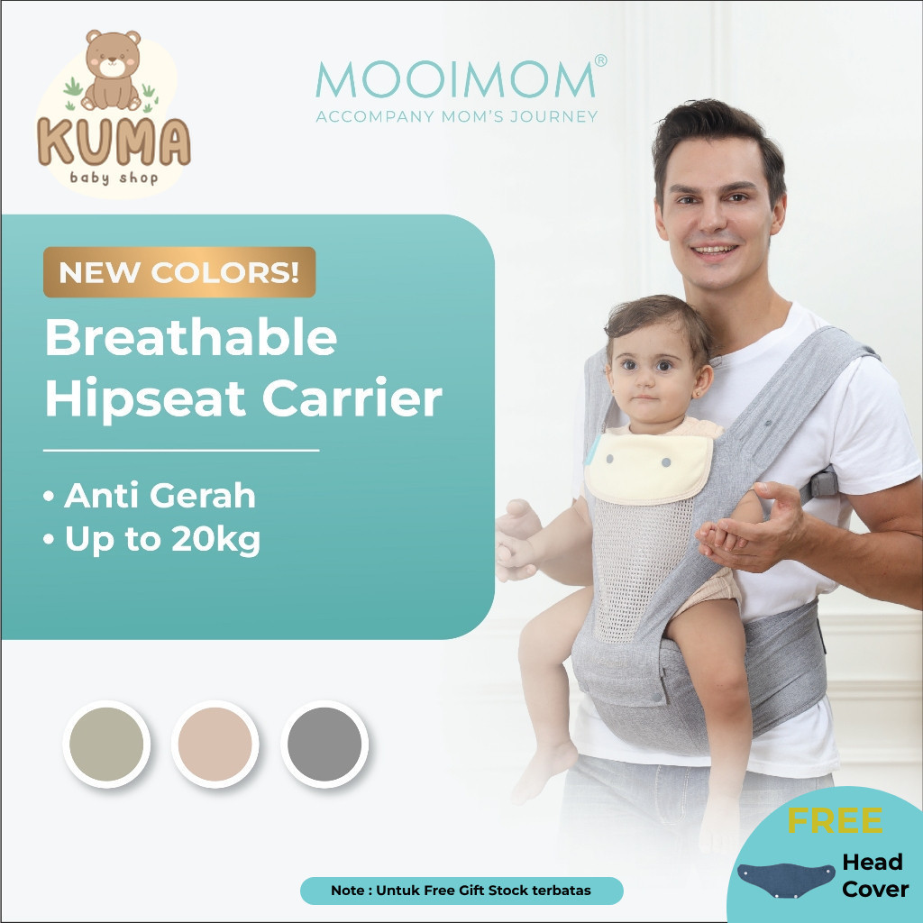 Gendongan Bayi Hipseat Tidak Gerah & Simple - Breathable Hipseat Carrier MOOIMOM