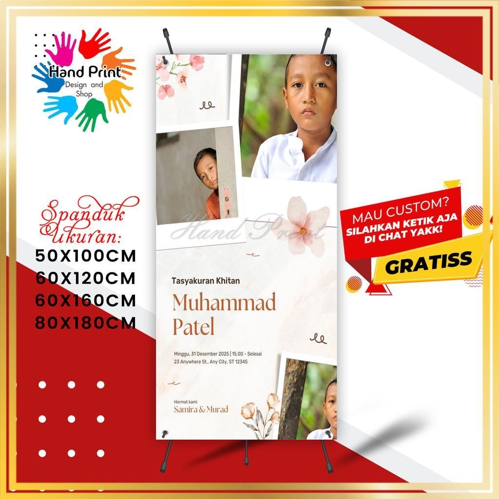 SPANDUK BANNER Khitanan Syukuran Sunatan C MMT Spanduk Custom 60x160