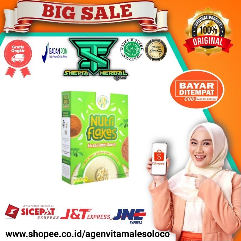 

100% ASLI Nutriflakes Asli Original Sereal Umbi Garut Ampuh Mengatasi Asam Lambung Gerd Maaf Herbal