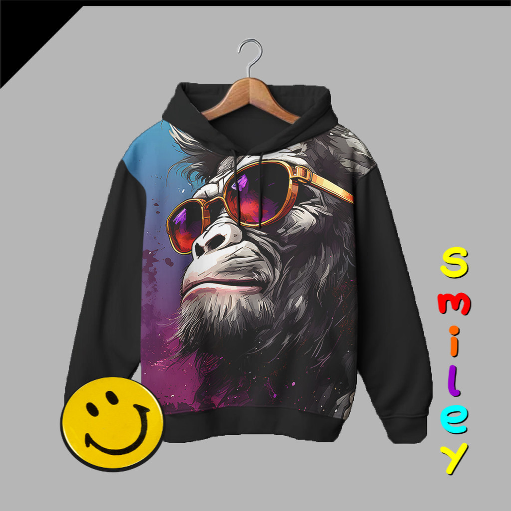 Hoodie Anak Monyet Jaket Kartun TV Animasi Jaket 3D Binatang Hewan Monyet 04MM007 _JA Untuk Usia 1-1