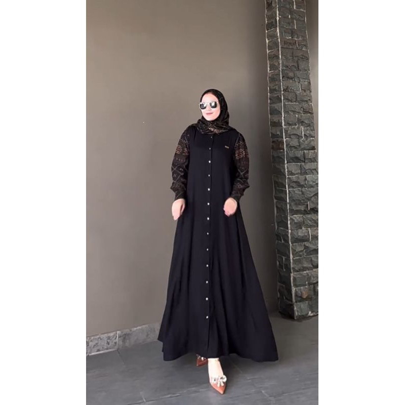GAMIS ZARA SET HIJAB MATT RAYON TERBARU KEKINIAN // GAMIS HITAM TURKEY MOTIF
